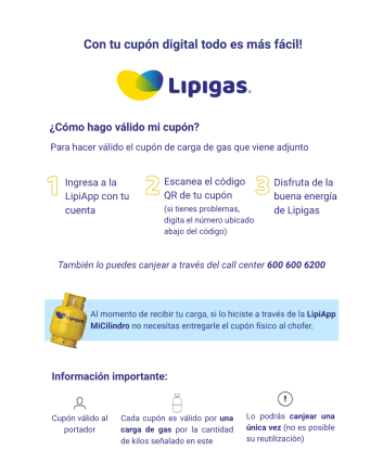 Cupón Digital Lipigas 11kg